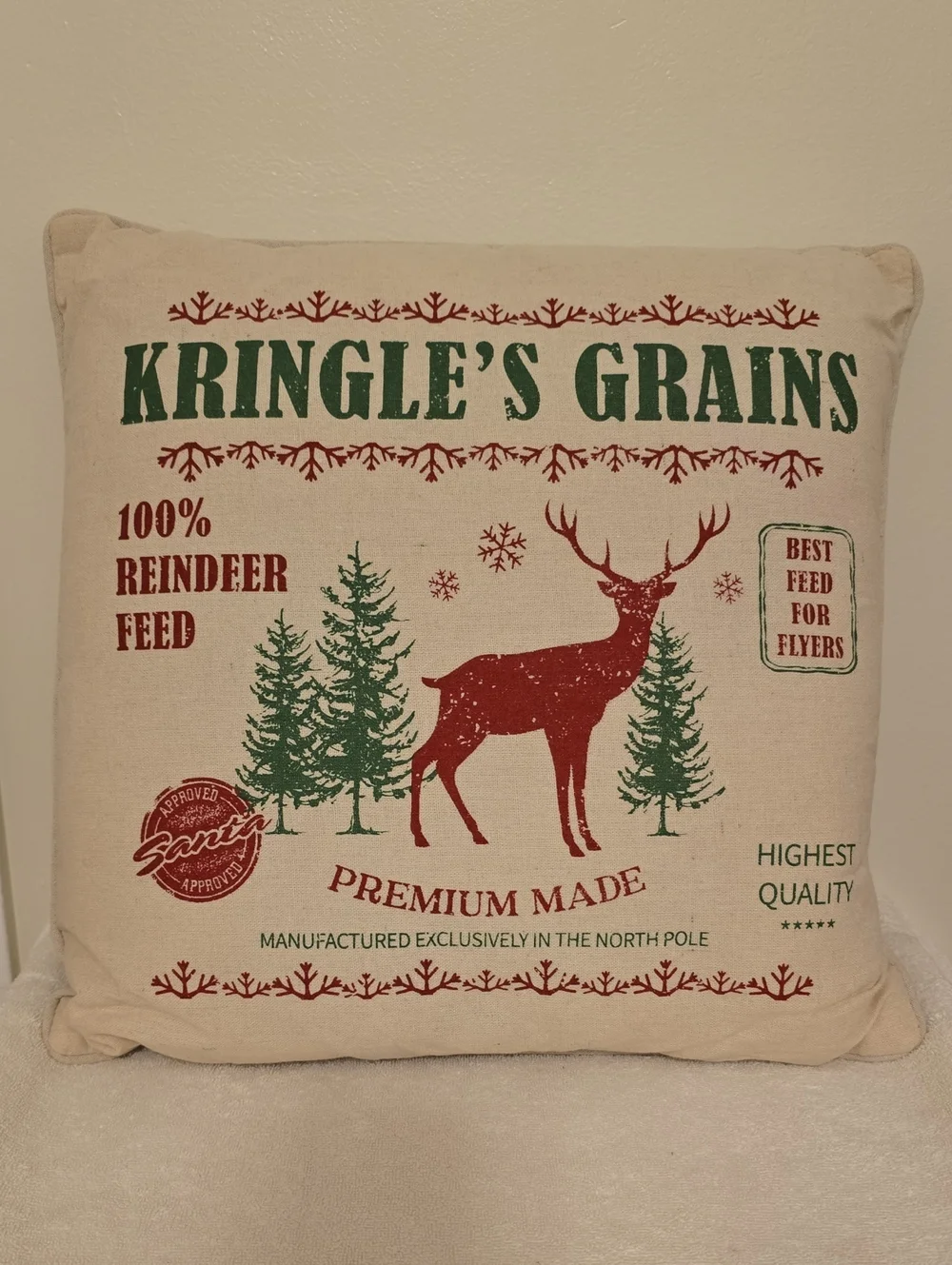 Kringles Grain Christmas Pillow